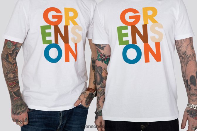Grenson unisexo camiseta con texto blanco PB0FB527 ropa