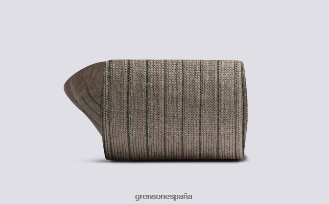 Grenson hombres calcetín de canalé liso beige PB0FB455 accesorios