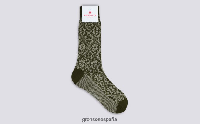 Grenson hombres calcetín nórdico caqui PB0FB454 accesorios