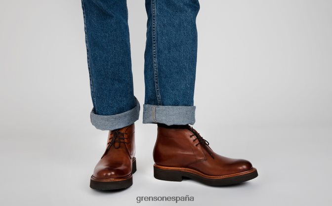 Grenson hombres clemente bronceado pintado a mano PB0FB21 botas