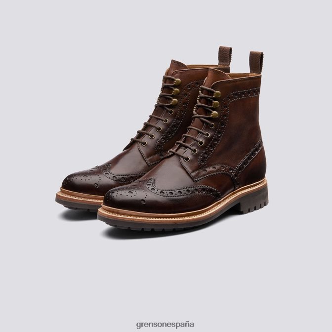 Grenson hombres fred marron oscuro PB0FB1 botas