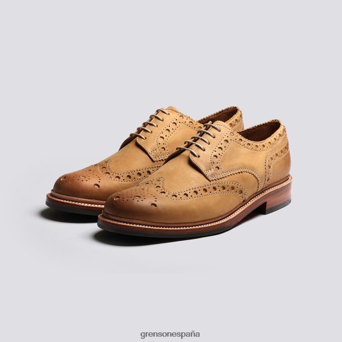 Grenson hombres Archie jengibre bruñido PB0FB110 zapatos brogue
