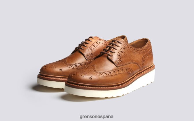 Grenson hombres Archie natural PB0FB111 zapatos brogue