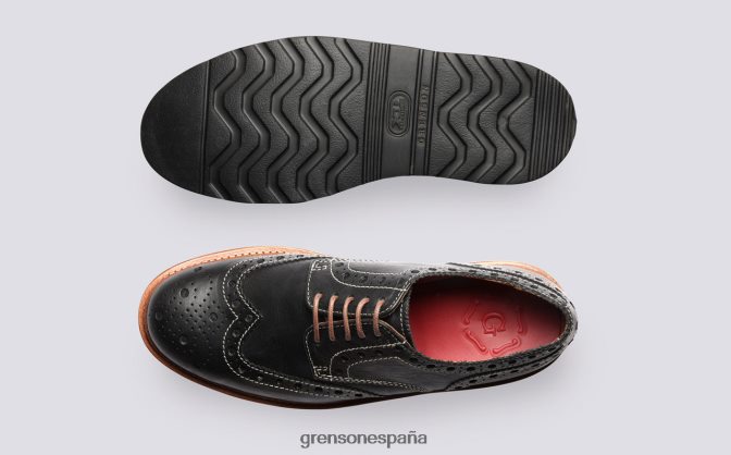 Grenson hombres Archie negro PB0FB115 zapatos brogue