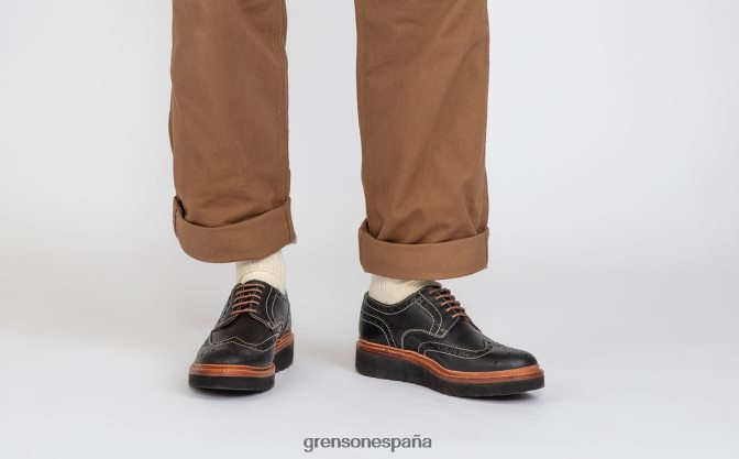 Grenson hombres Archie negro PB0FB115 zapatos brogue