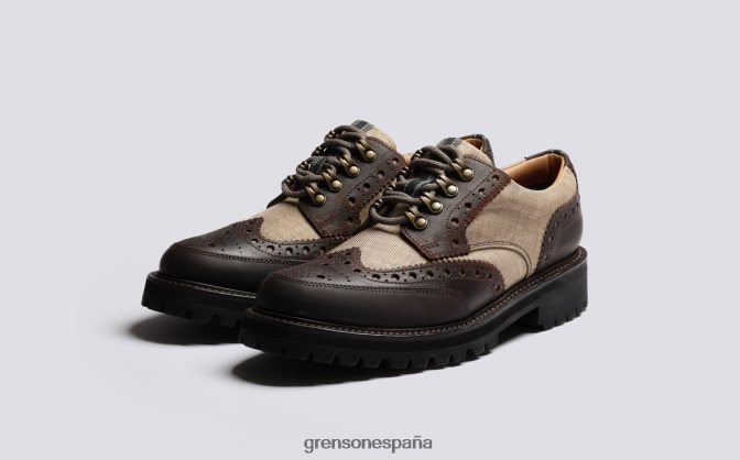 Grenson hombres tecnología archie beige PB0FB107 zapatos brogue