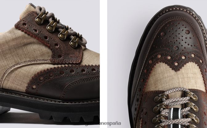 Grenson hombres tecnología archie beige PB0FB107 zapatos brogue