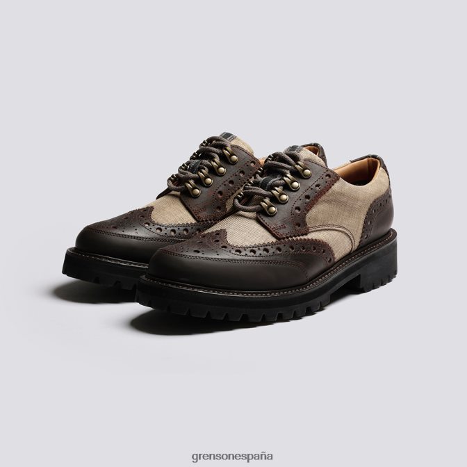 Grenson hombres tecnología archie beige PB0FB107 zapatos brogue