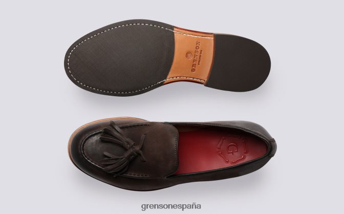 Grenson hombres esmerejón marrón bruñido PB0FB134 mocasines