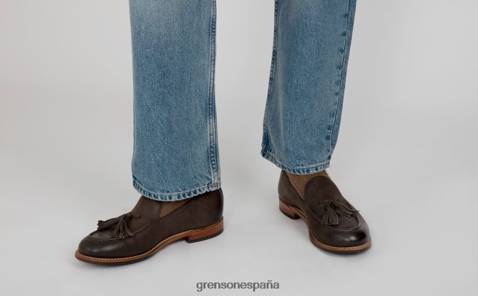 Grenson hombres esmerejón marrón bruñido PB0FB134 mocasines