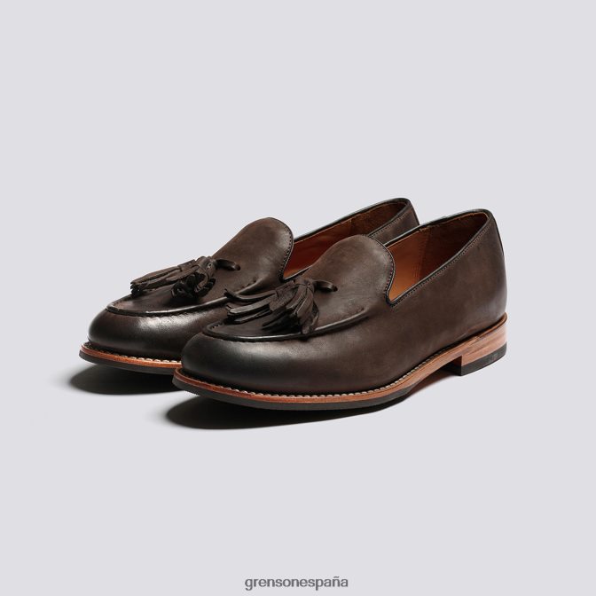 Grenson hombres esmerejón marrón bruñido PB0FB134 mocasines