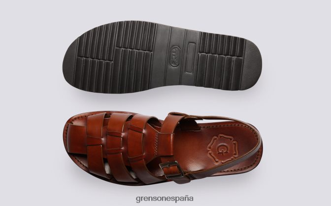 Grenson hombres Quincy bronceado pintado a mano PB0FB224 sandalias