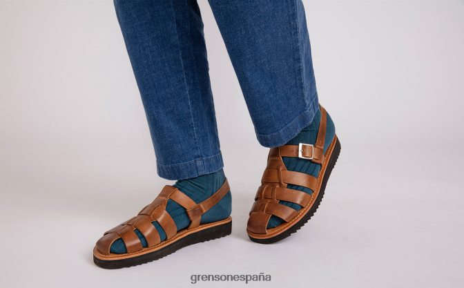 Grenson hombres Quincy jengibre bruñido PB0FB218 sandalias