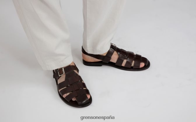 Grenson hombres Quincy marron oscuro PB0FB222 sandalias