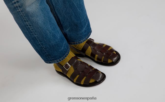 Grenson hombres Quincy marron oscuro PB0FB222 sandalias