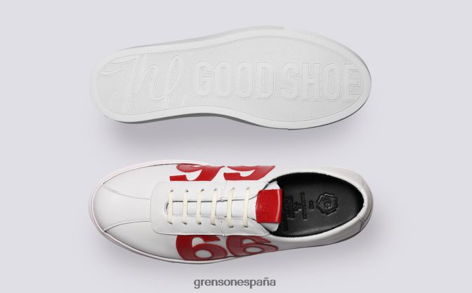 Grenson hombres m.i.e. '66' blanco rojo PB0FB168 zapatillas