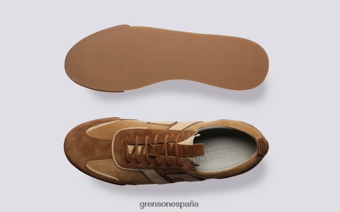 Grenson hombres zapatilla 51 + marrón/crema PB0FB208 zapatillas