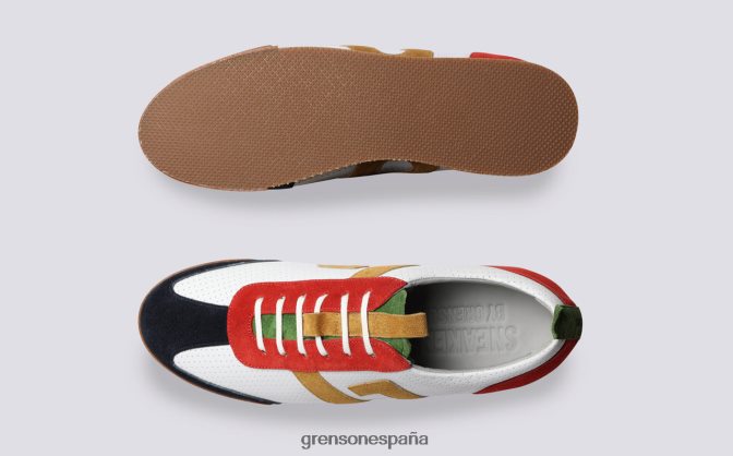 Grenson hombres zapatilla de deporte 51 rojo/verde/blanco PB0FB193 zapatillas