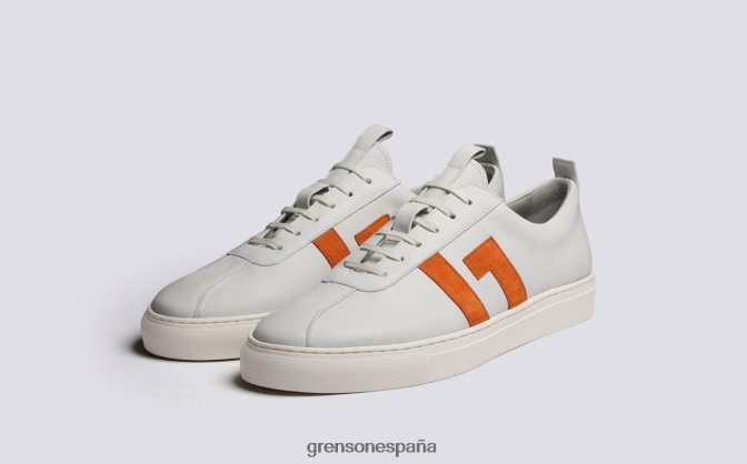 Grenson hombres zapatilla de deporte 67 blanco/naranja PB0FB198 zapatillas