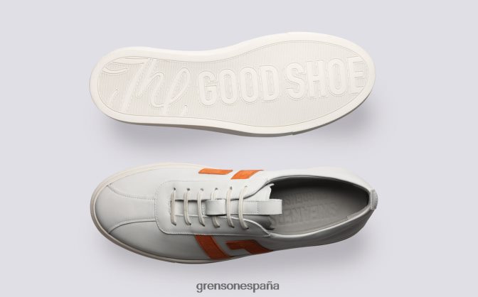 Grenson hombres zapatilla de deporte 67 blanco/naranja PB0FB198 zapatillas