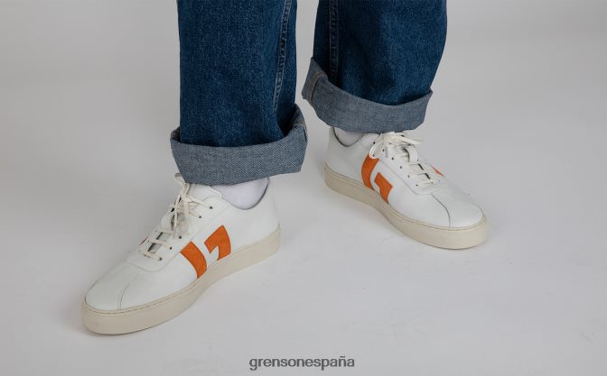 Grenson hombres zapatilla de deporte 67 blanco/naranja PB0FB198 zapatillas