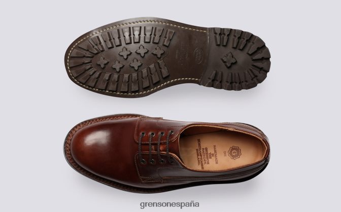 Grenson hombres Víctor marron oscuro PB0FB155 zapatos derby