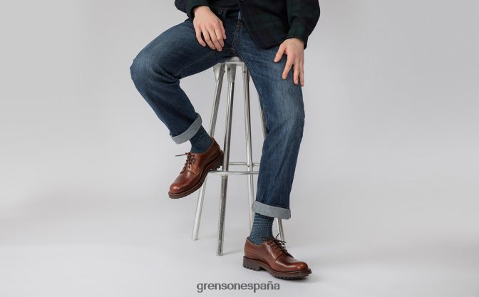 Grenson hombres Víctor marron oscuro PB0FB155 zapatos derby