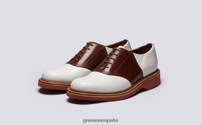 Grenson hombres bellamy blanco/bronceado PB0FB148 zapatos derby