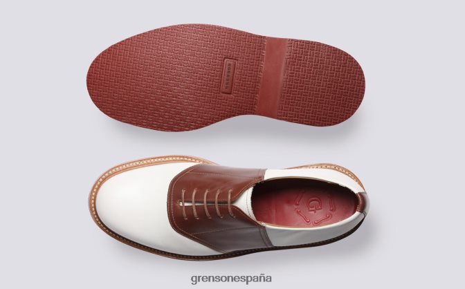 Grenson hombres bellamy blanco/bronceado PB0FB148 zapatos derby