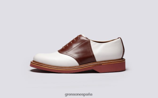 Grenson hombres bellamy blanco/bronceado PB0FB148 zapatos derby