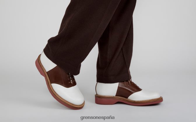 Grenson hombres bellamy blanco/bronceado PB0FB148 zapatos derby