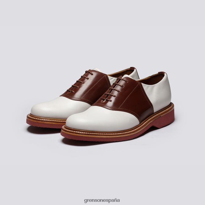 Grenson hombres bellamy blanco/bronceado PB0FB148 zapatos derby