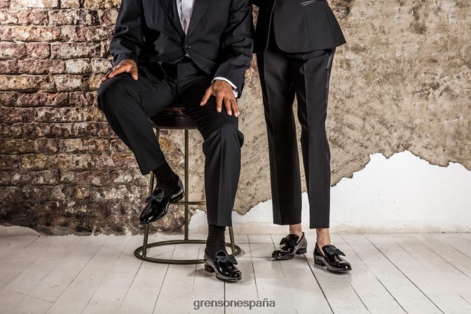 Grenson hombres zapatilla de vestir negro PB0FB64 zapatos formales