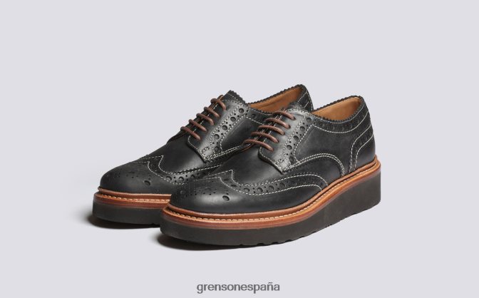 Grenson mujer Ava negro PB0FB331 zapatos brogue