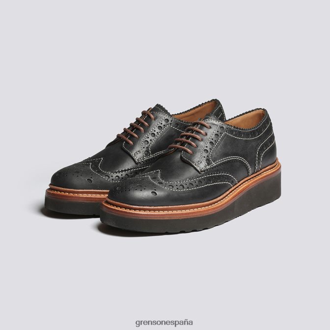 Grenson mujer Ava negro PB0FB331 zapatos brogue