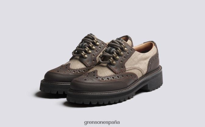 Grenson mujer ava tecnología beige PB0FB330 zapatos brogue