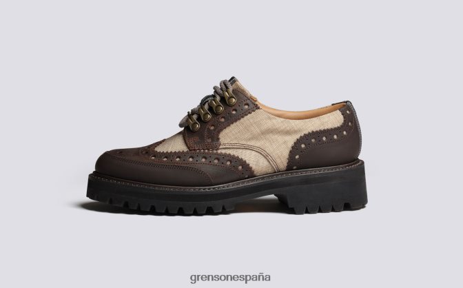 Grenson mujer ava tecnología beige PB0FB330 zapatos brogue