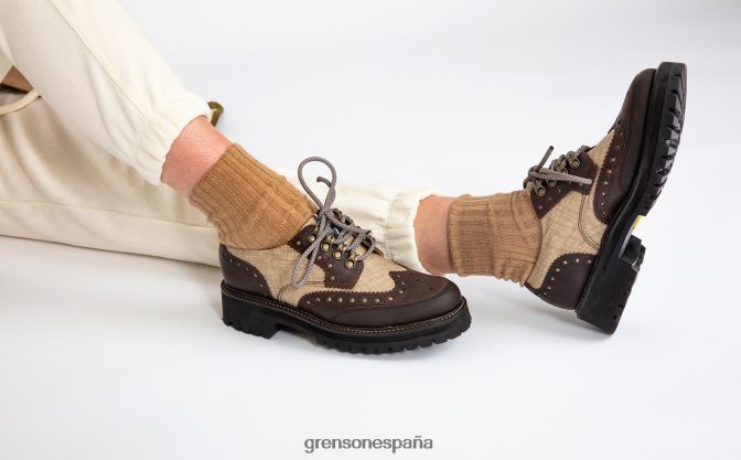 Grenson mujer ava tecnología beige PB0FB330 zapatos brogue