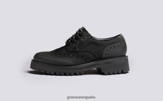 Grenson mujer ava tecnología negro PB0FB332 zapatos brogue