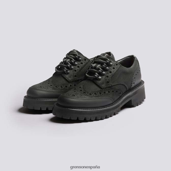 Grenson mujer ava tecnología negro PB0FB332 zapatos brogue