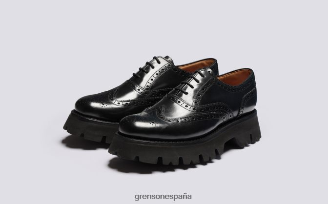 Grenson mujer rosa negro PB0FB334 zapatos brogue