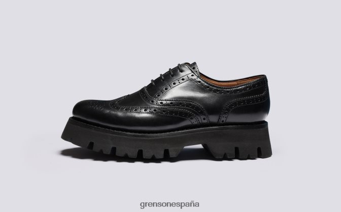 Grenson mujer rosa negro PB0FB334 zapatos brogue
