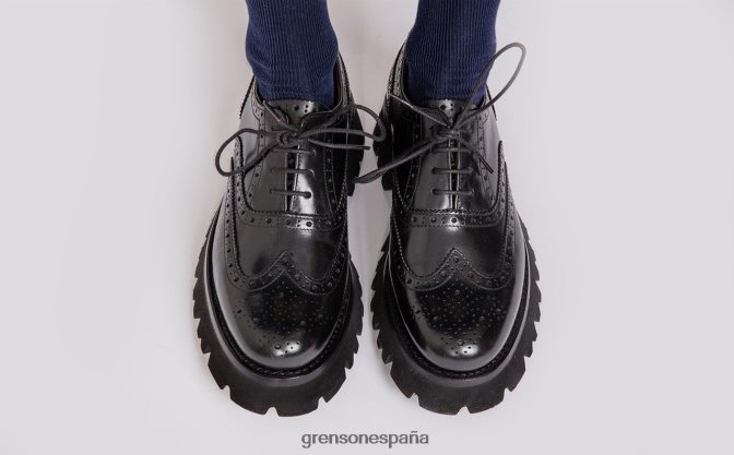 Grenson mujer rosa negro PB0FB334 zapatos brogue