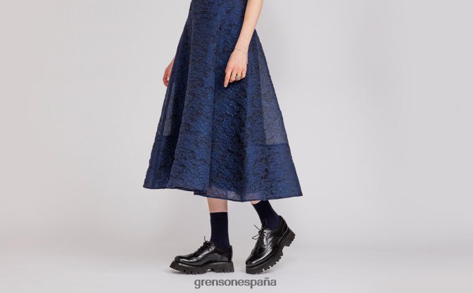 Grenson mujer rosa negro PB0FB334 zapatos brogue