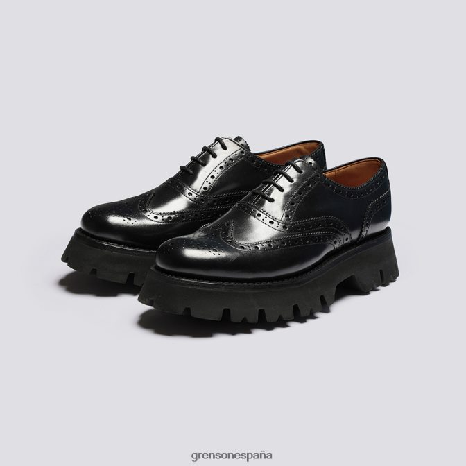 Grenson mujer rosa negro PB0FB334 zapatos brogue