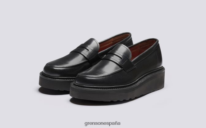Grenson mujer celeste negro PB0FB241 mocasines