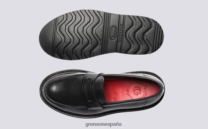 Grenson mujer celeste negro PB0FB241 mocasines