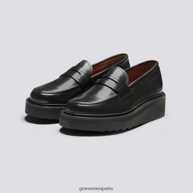 Grenson mujer celeste negro PB0FB241 mocasines