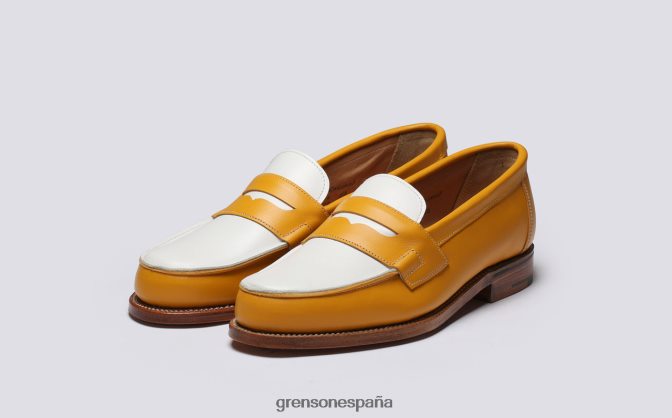 Grenson mujer epsom amarillo blanco PB0FB236 mocasines