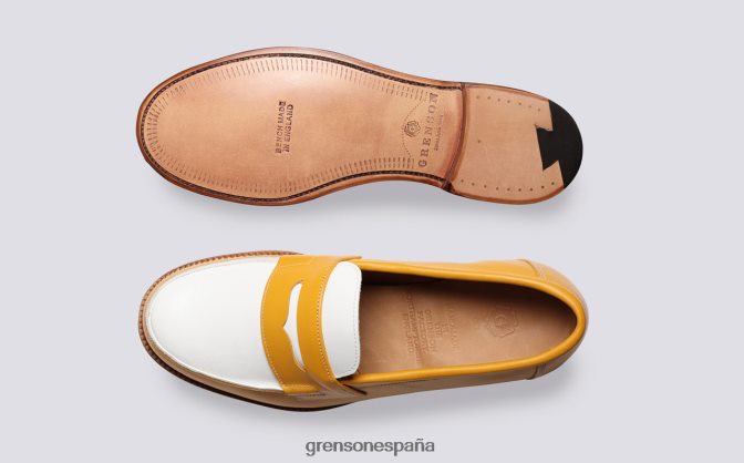 Grenson mujer epsom amarillo blanco PB0FB236 mocasines